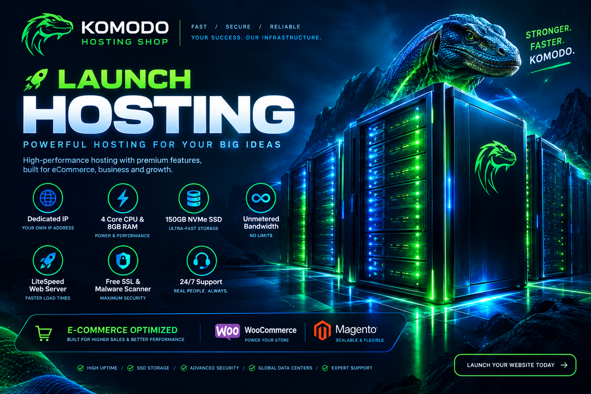 Komodo Hosting Shop Launch Hosting